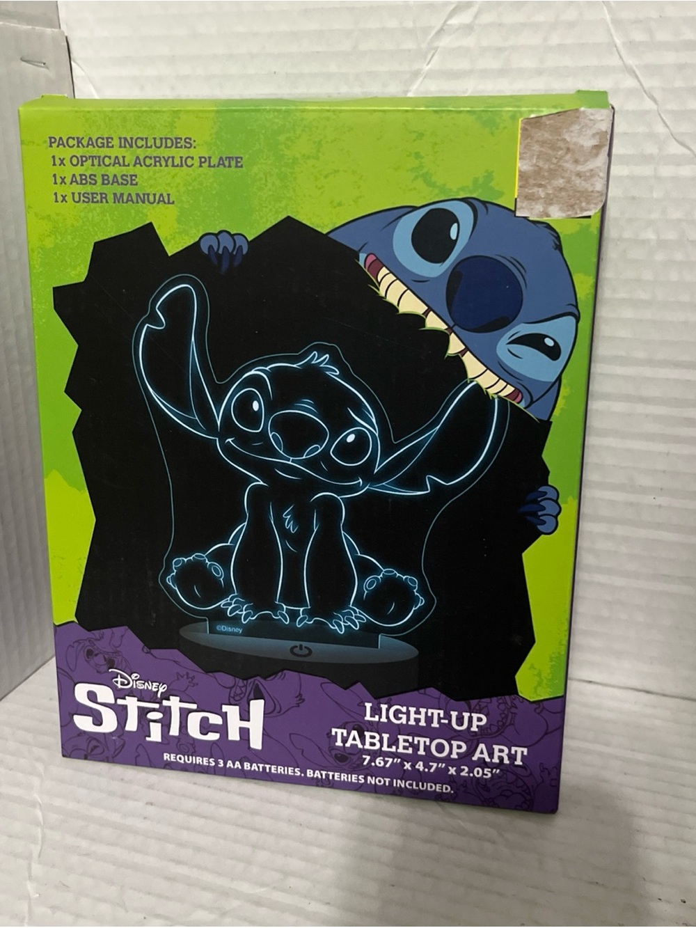 Disney's lilo & Stitch Light-Up Tabletop Art Optical Acrylic Brand New